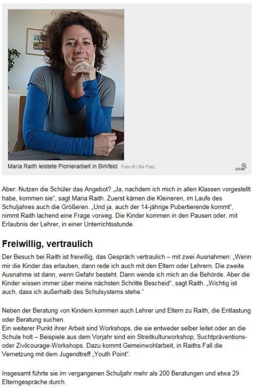 Zeitungsbericht über Schulsozialarbeit – Foto 2