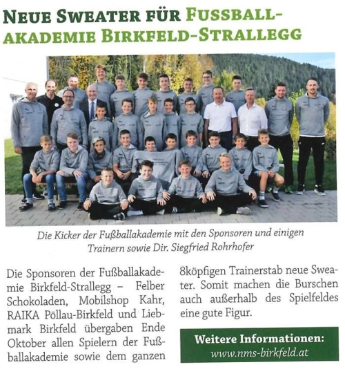Zeitungsbericht: Fußballakademie Birkfeld-Strallegg – Foto 6