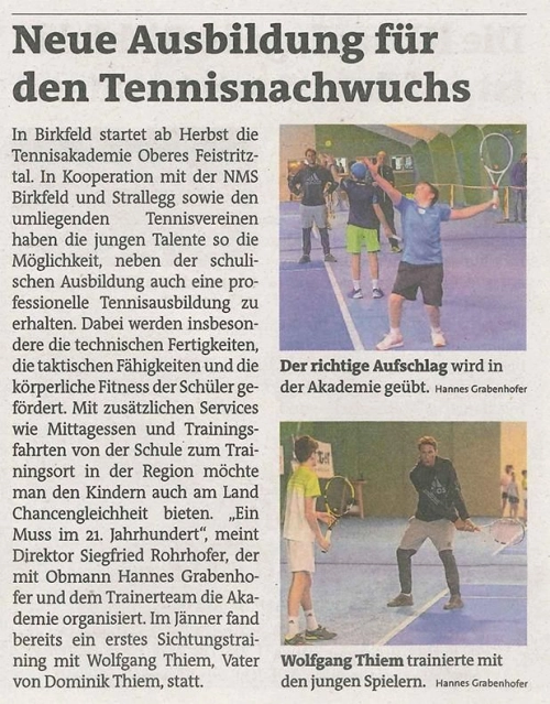 Zeitungsbericht: Tennisakademie Oberes Feistritztal – Foto 3