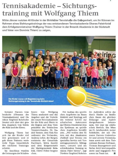 Zeitungsbericht: Tennisakademie Oberes Feistritztal – Foto 6